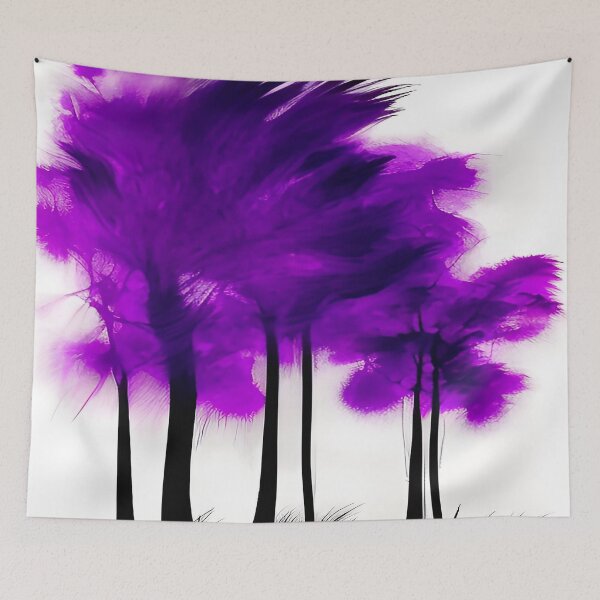 Item preview, Dark Purple Abstract Palm Type Trees in Windy Breeze designed and sold by deniselynnimage.