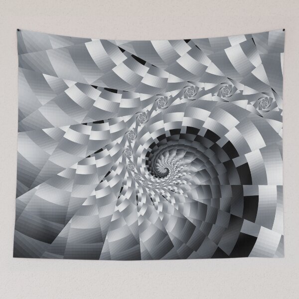 Item preview, Bladed Black and White Spiral designed and sold by Kelly Dietrich Mandala & Fractal Art.