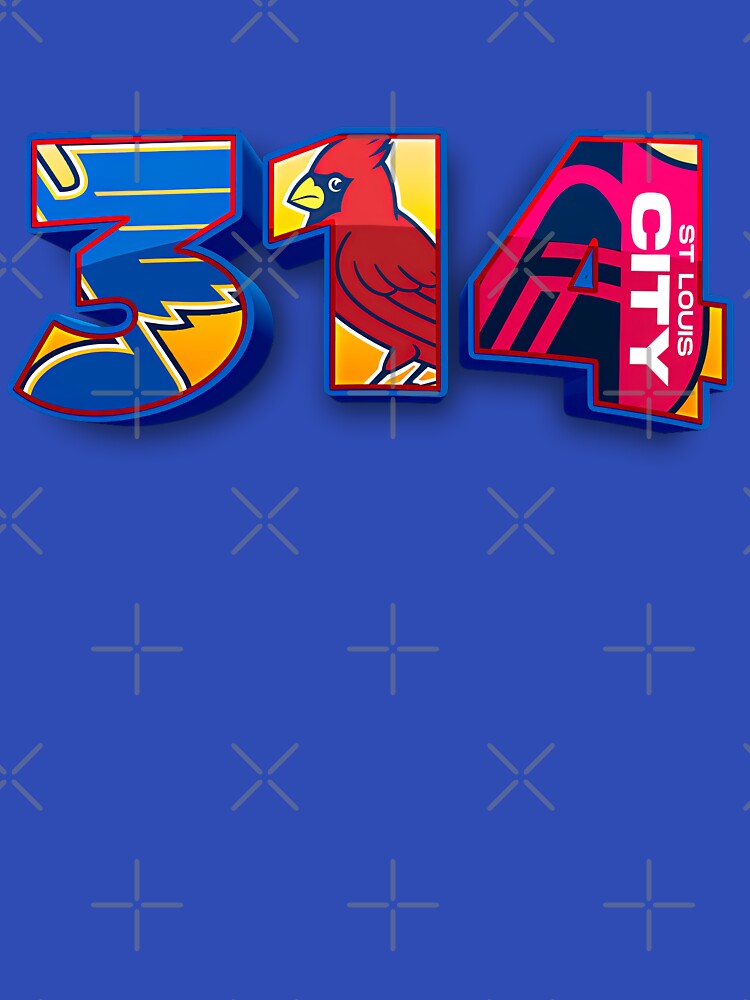 Thumbnail 7 of 7, Classic T-Shirt, St. Louis Area Code 314 Logos Inset designed and sold by Osprey34.