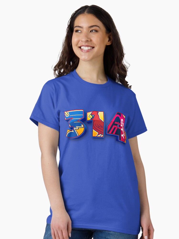 Thumbnail 2 of 7, Classic T-Shirt, St. Louis Area Code 314 Logos Inset designed and sold by Osprey34.