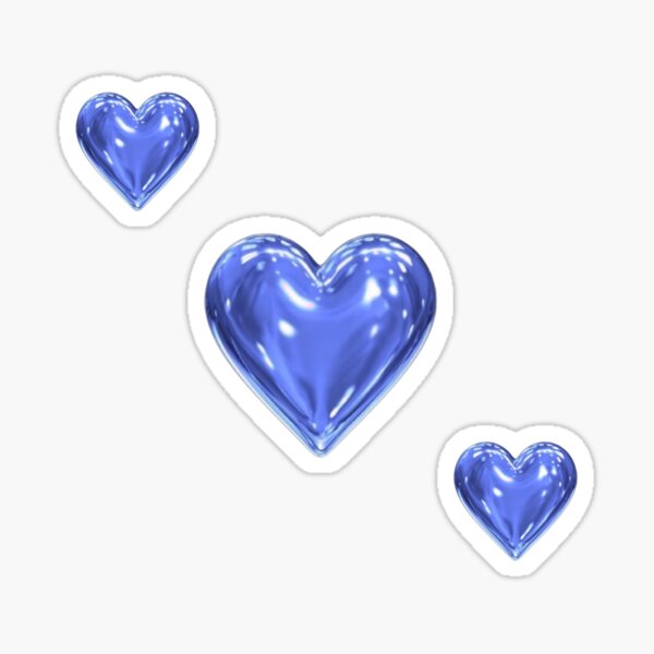 cyber blue heart y2k pinterest sticker gorpcore Sticker for Sale