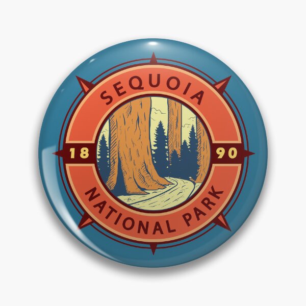 Item preview, Sequoia National Park Illustration Retro Compass Emblem designed and sold by KrisSidDesigns.