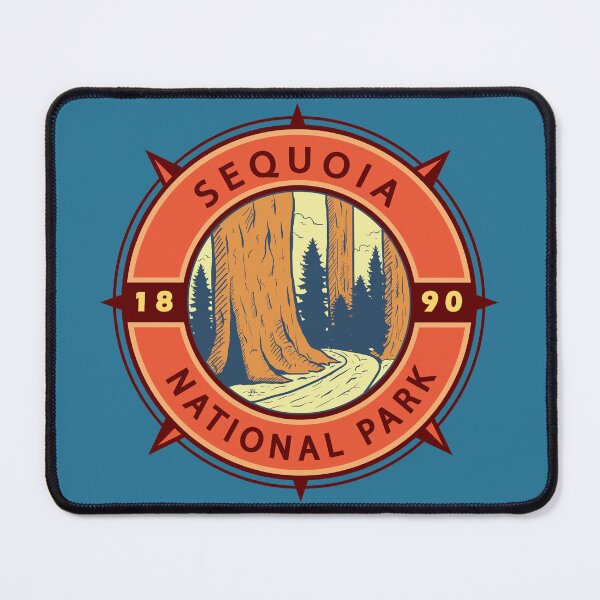Item preview, Sequoia National Park Illustration Retro Compass Emblem designed and sold by KrisSidDesigns.