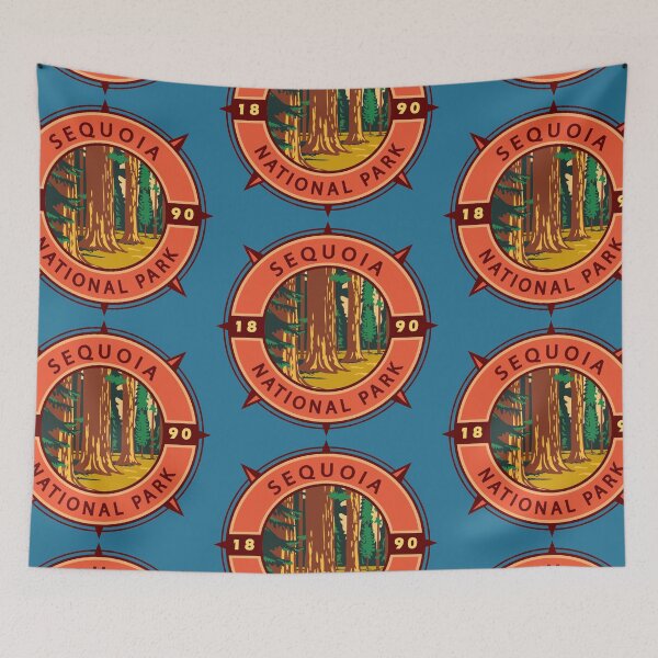 Item preview, Sequoia National Park Retro Compass Emblem designed and sold by KrisSidDesigns.