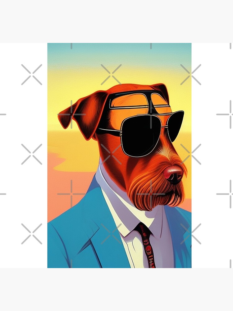 "elegant dog with glasses" Poster for Sale by GOLDPIECES Redbubble