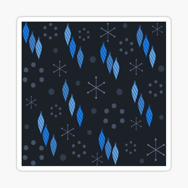 "Mid Century Modern Winter Black Blue" Sticker for Sale by thepixelgarden Redbubble