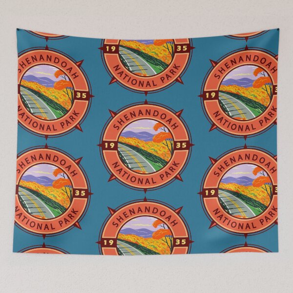 Item preview, Shenandoah National Park Retro Compass Emblem designed and sold by KrisSidDesigns.