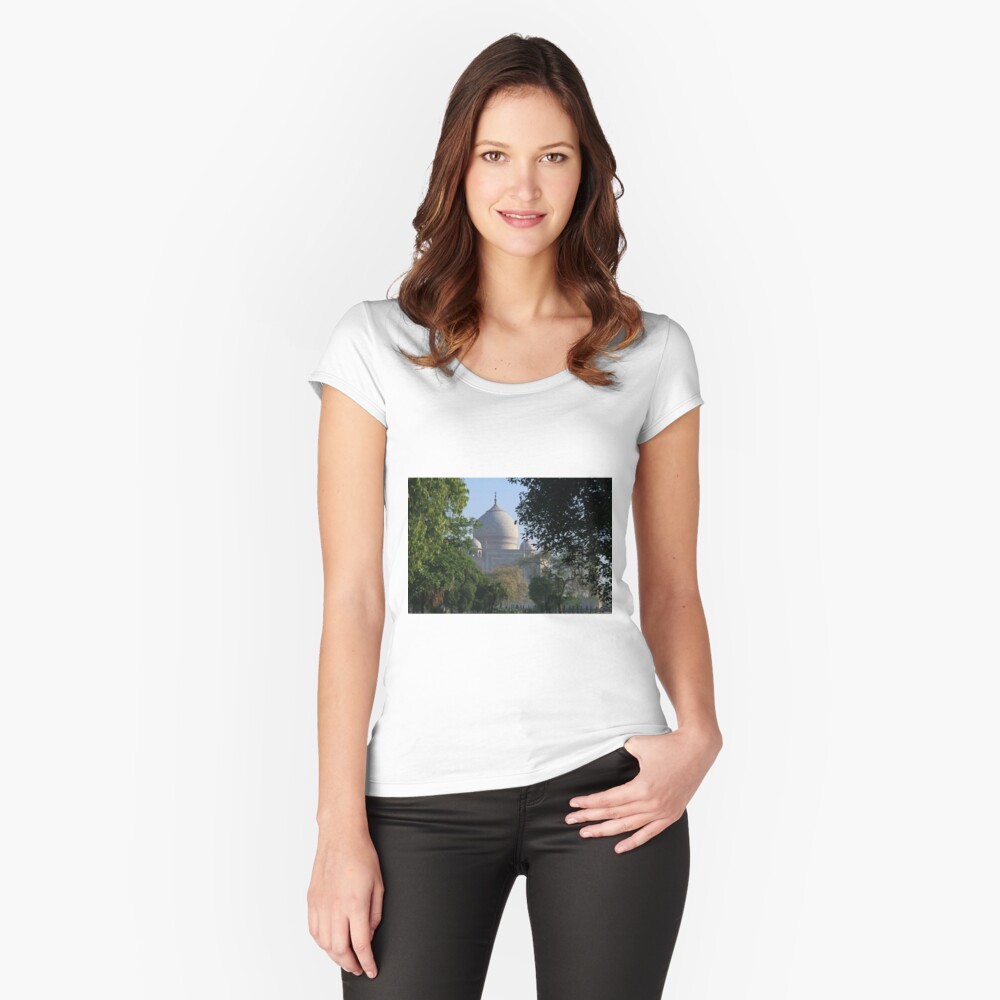 The Taj amongst the trees. Fitted Scoop T-Shirt