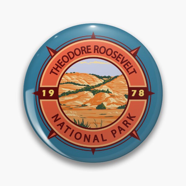 Item preview, Theodore Roosevelt National Park Retro Compass Emblem designed and sold by KrisSidDesigns.