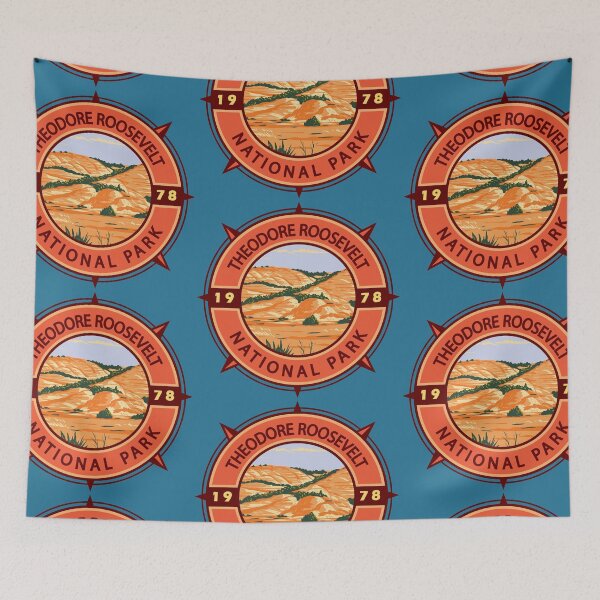 Item preview, Theodore Roosevelt National Park Retro Compass Emblem designed and sold by KrisSidDesigns.