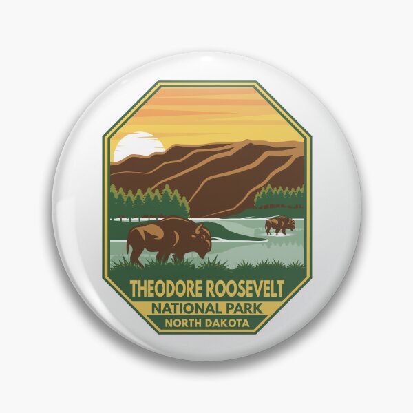 Item preview, Theodore Roosevelt National Park Bison Retro Emblem designed and sold by KrisSidDesigns.