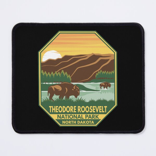 Item preview, Theodore Roosevelt National Park Bison Retro Emblem designed and sold by KrisSidDesigns.