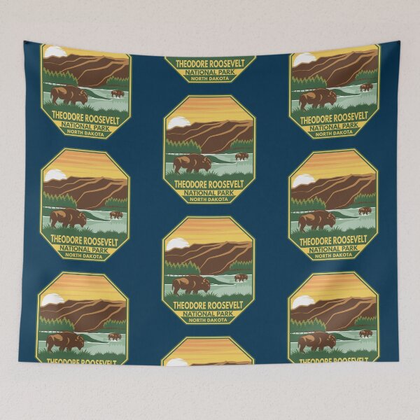 Item preview, Theodore Roosevelt National Park Bison Retro Emblem designed and sold by KrisSidDesigns.