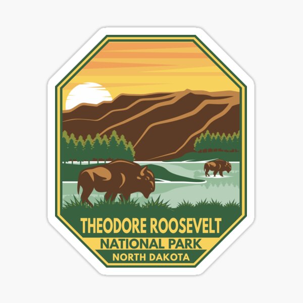 Item preview, Theodore Roosevelt National Park Bison Retro Emblem designed and sold by KrisSidDesigns.