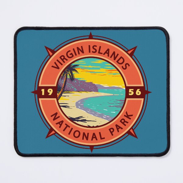 Item preview, Virgin Islands National Park Retro Compass Emblem designed and sold by KrisSidDesigns.