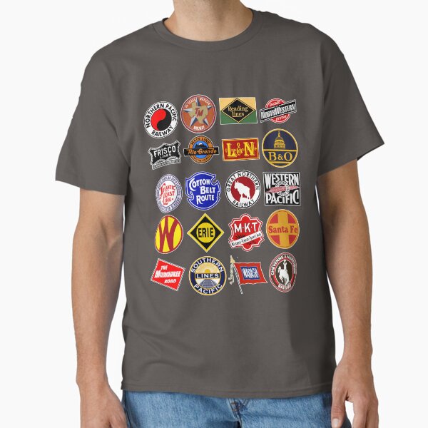 Item preview, Vintage defunct Railroad Railway logos - Trains hobby designed and sold by Osprey Tees.