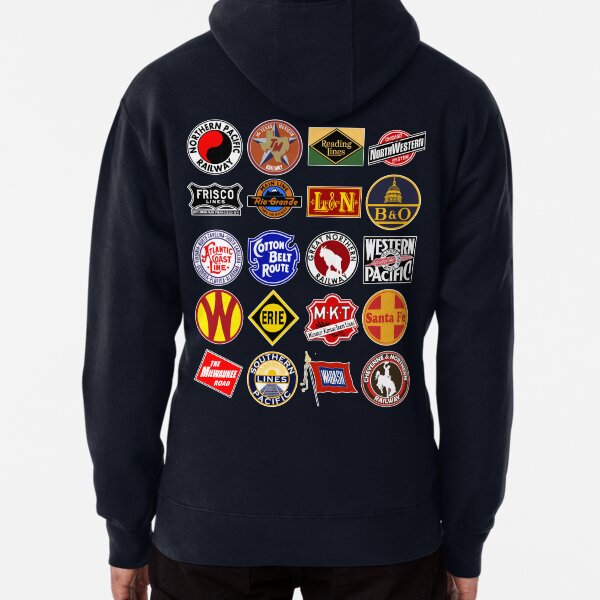 Item preview, Vintage defunct Railroad Railway logos - Trains hobby designed and sold by Osprey Tees.