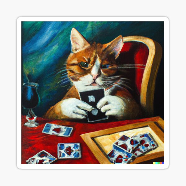 Cat Playing Cards #1 | AI Generated Photo Sticker