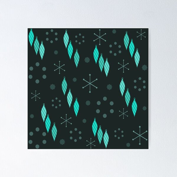 Artikelvorschau, Mid Century Modern Winter Schwarz Türkis entworfen und verkauft von thepixelgarden.