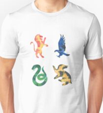 House Lion Snake Eagle Badger Watercolor Unisex T-Shirt