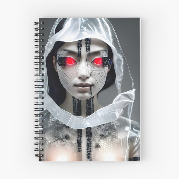 Item preview, Cyberpunk Japanese Geisha Cyborg acrylic paint drips - modern digital art designed and sold by ai-mnesia.