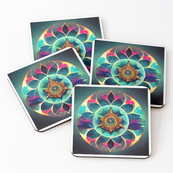 Item preview, Vibrant Psychedelic Mandala Four designed and sold by robotic-artist.