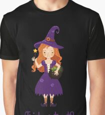 Little witch with a pot of potions. Graphic T-Shirt