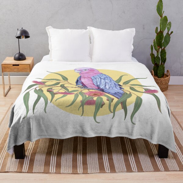 Item preview, Pink and grey galah with eucalyptus flowers designed and sold by Esti Nagy.