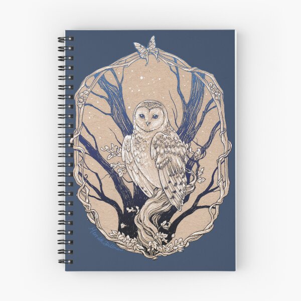 Item preview, Inked Barn Owl in Winter Tree  designed and sold by Meredith Dillman.