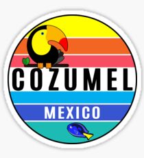 Cozumel Mexico Tropical Beach Toucan Fish Travel Vacation Sticker