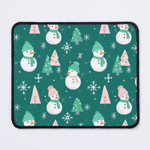 Item preview, Merry Snowmen on Vivid Teal designed and sold by latheandquill.