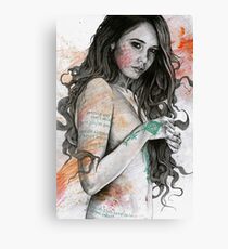Lienzo You Lied (retrato femenino erótico, chica desnuda con tatuajes de mandala mehndi)