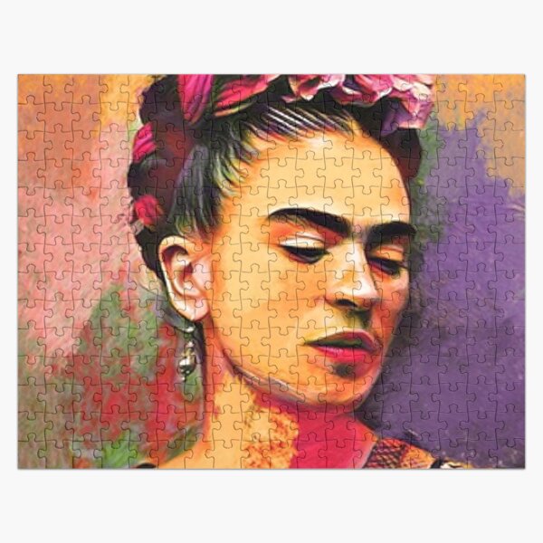fleur rose en tête Puzzle