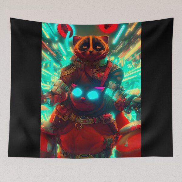 Item preview, cat in mask painting #8 designed and sold by supeart.