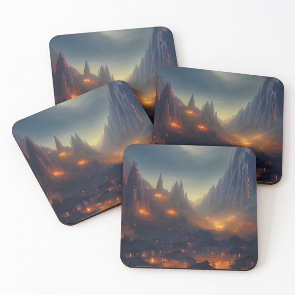 Item preview, Mystic, fairy mountains evening landscape with lights designed and sold by 4Seasons.