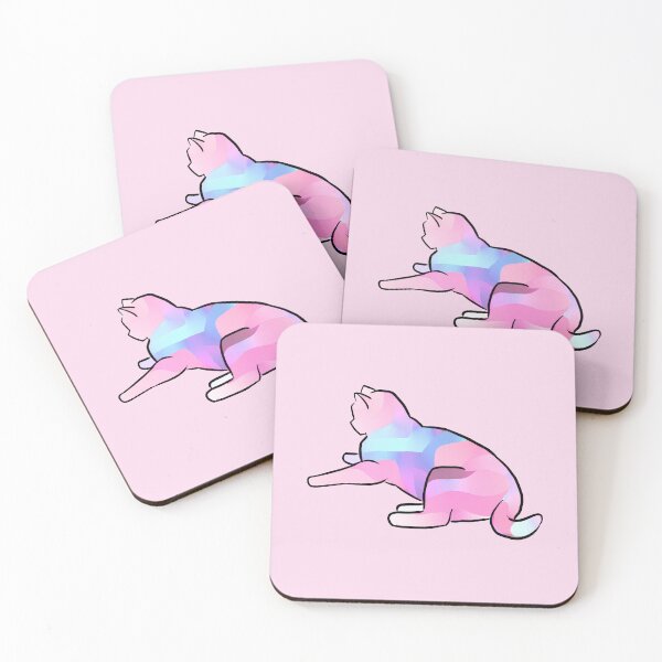 Item preview, Cat Lay Stained Glass Pink designed and sold by kotastrophe.