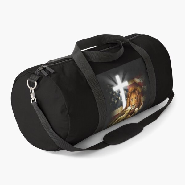 Item preview, The Lion Lamb Dove The Cross American Flag 2BLK designed and sold by Rowena Jones.