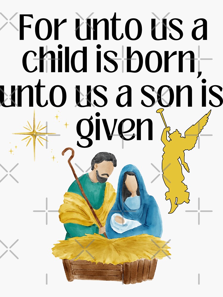 Citation biblique de Noël, Nativité, un enfant nous est né, autocollants  art mur