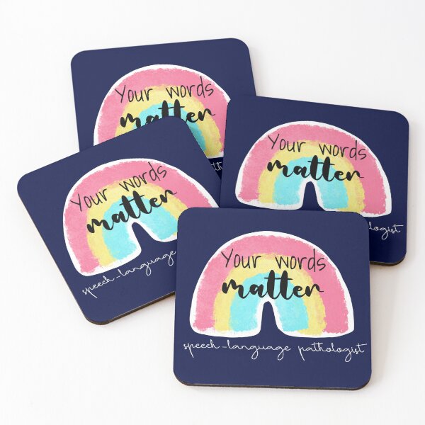 Item preview, Your words matter - speech-language pathologist rainbow (white text) designed and sold by Artbyacat.
