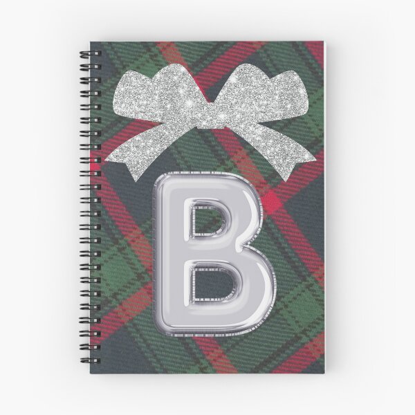 Item preview, Glorious Red and Green Plaid with Glittering Bow and Puff Initial-B designed and sold by SunMoonBeyond.