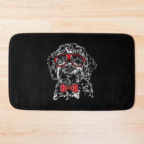 Item preview, Funny doodle with glasses and bow tie Goldendoodle Labradoodle dog designed and sold by dogarts.