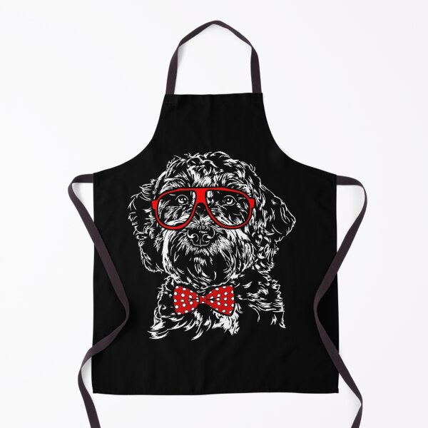 Item preview, Funny doodle with glasses and bow tie Goldendoodle Labradoodle dog designed and sold by dogarts.