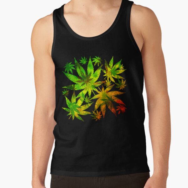 Rasta Colors Leaves Nature Pattern Tank Top