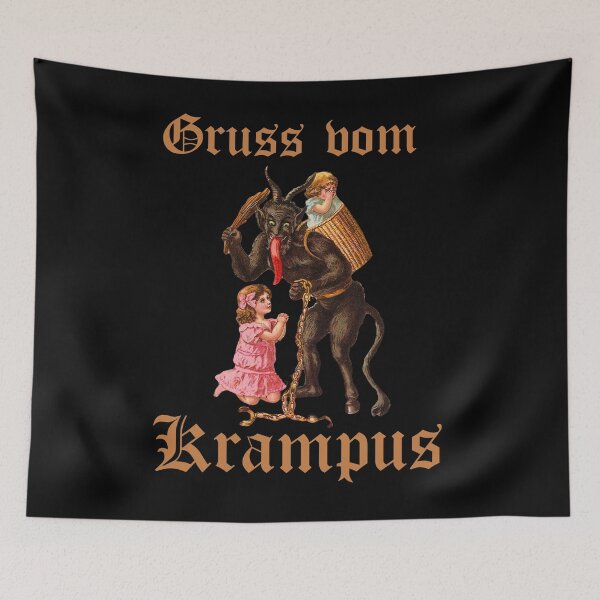 Item preview,  Gruss vom Krampus - Vintage Retro Krampus with Child designed and sold by Georgy09.