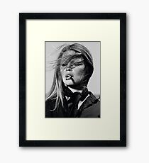 Brigitte Bardot black & white photography Framed Print