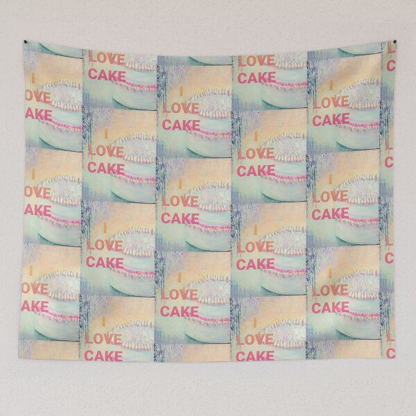 Item preview, I LOVE CAKE Acrylic Painting On Canvas Print designed and sold by ClosLineDesigns.