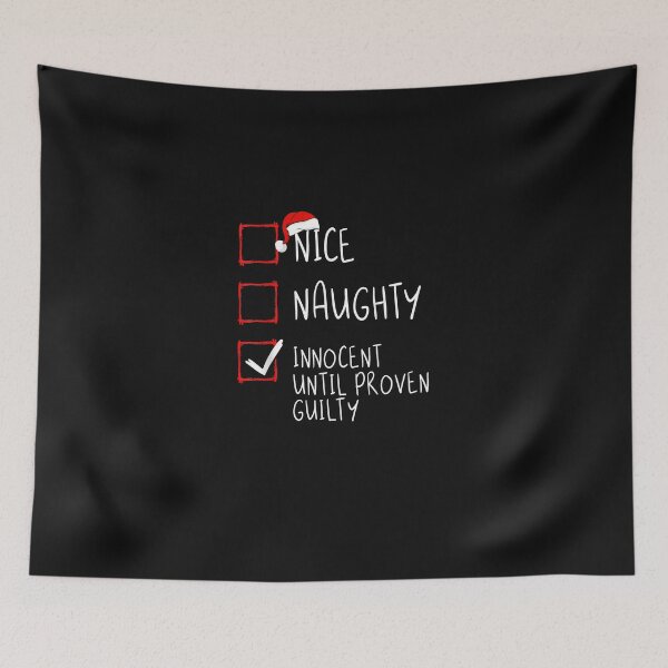Item preview, Nice Naughty Innocent Until Proven Guilty Christmas List Long Sleeve T-Shirt Copy designed and sold by MaryDImai.