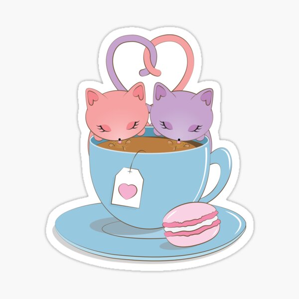 Les Chats Boivent Du Thé Sticker