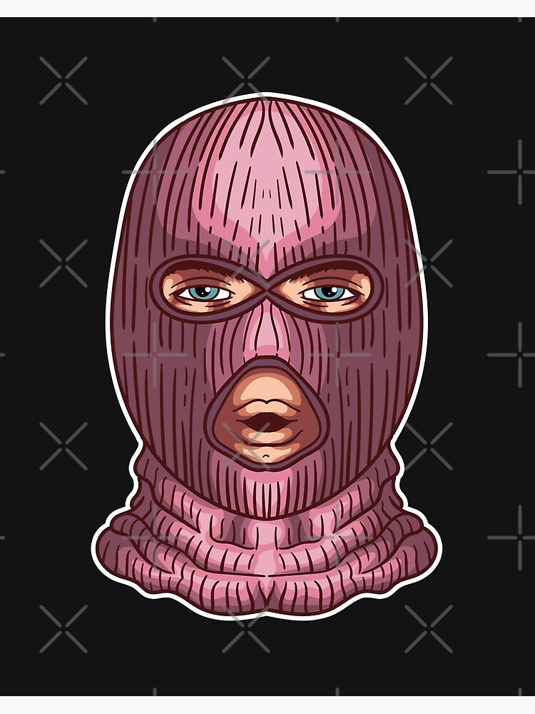 Pink ski mask balaclava Rosa Girlie woman' Sticker