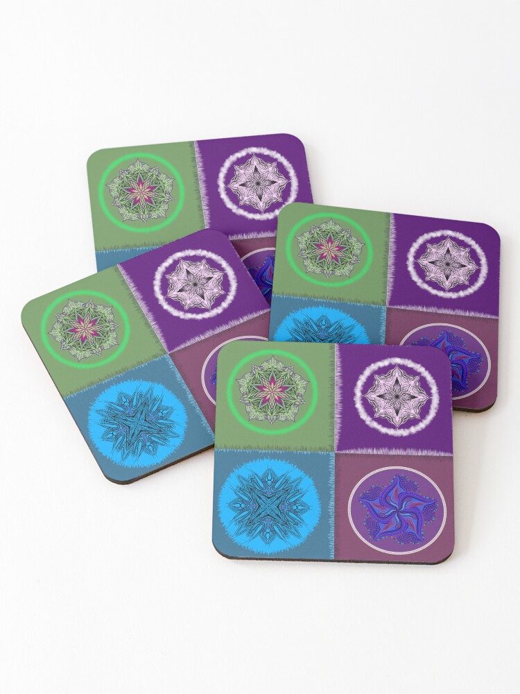 Thumbnail 1 of 5, Coasters (Set of 4), patchwork designed and sold by DragonflycreatN.